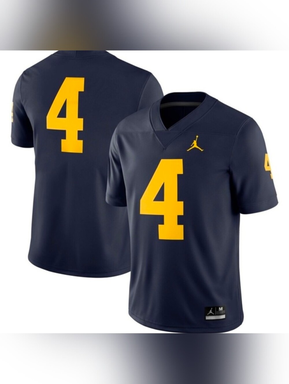Jordan Michigan Wolverines Limited Football Jersey #4 Size Medium In U of M Blue